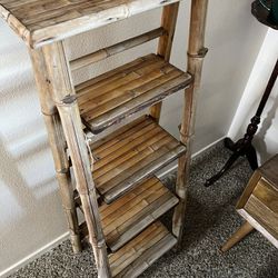 Boho Bamboo Ladder Shelf