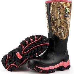 Hunting Boot for Women, Insulated Waterproof Size 11 Tidewe Realtree/ Pink Edge
