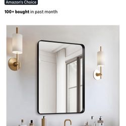 Kosmonia 20x16 Bathroom Vanity Mirror for Wall, Aluminum Framed, Farmhouse Rectangle, Anti-Rust, HD Reflection Anti-Desilvering, Distortion Free, Temp