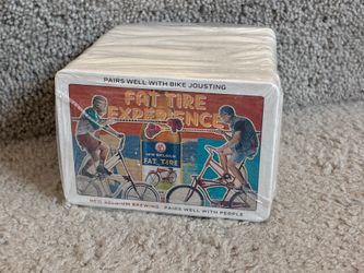 100 beer coasters New Belgium PAIRS WELL WITH BIKE JOUSTING Sealed