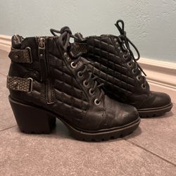 Black Edgy Lace Up Boots