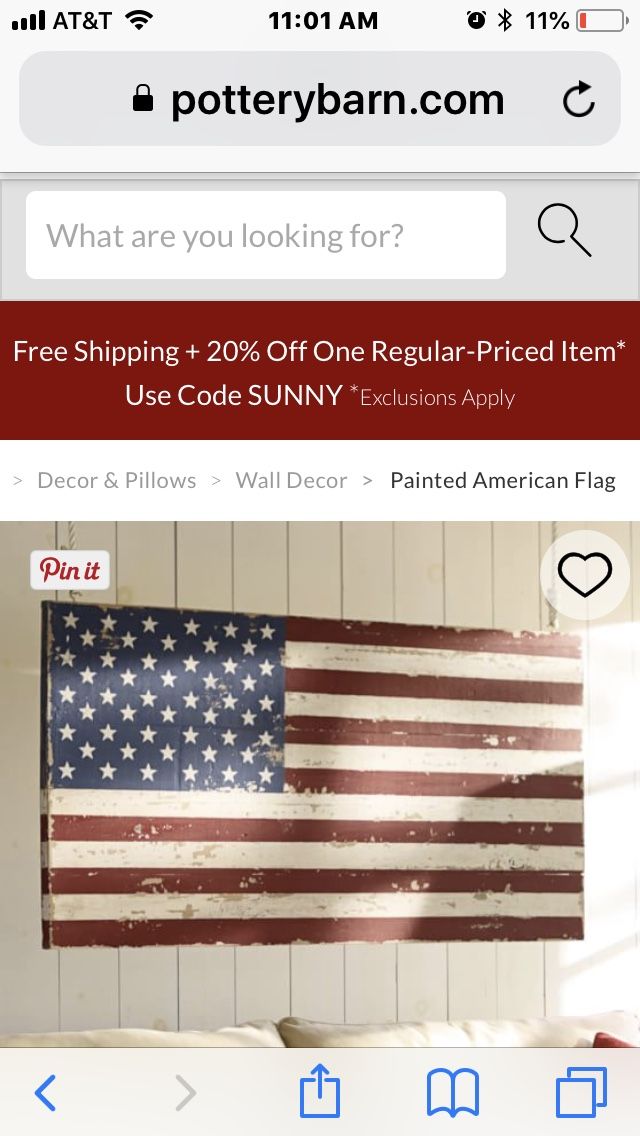 Wooden American Flag - Pottery Barn