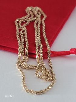 ⛔️ RESERVED ⛔️ 14K Yellow Gold Rope Chain Necklace, Solid Gold/ Cadena de Oro Diseño de Cuerda! 👌🎁