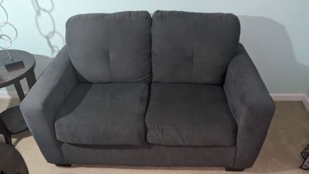 Plush Gray Loveseat