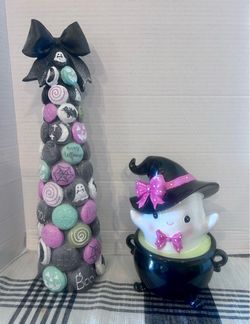 Halloween tree and ghost set of two