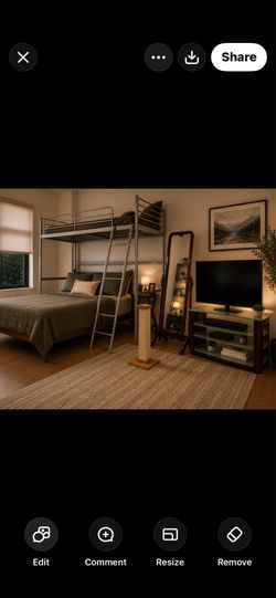 Loft bed full size and twin size + 2 mattress