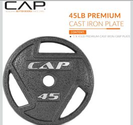 Two New in Box 45 lb Olympic Weight Plates – $100