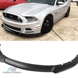 Fit 13-14 Mustang PP Unpainted Black Front Bumper Lip Spoiler