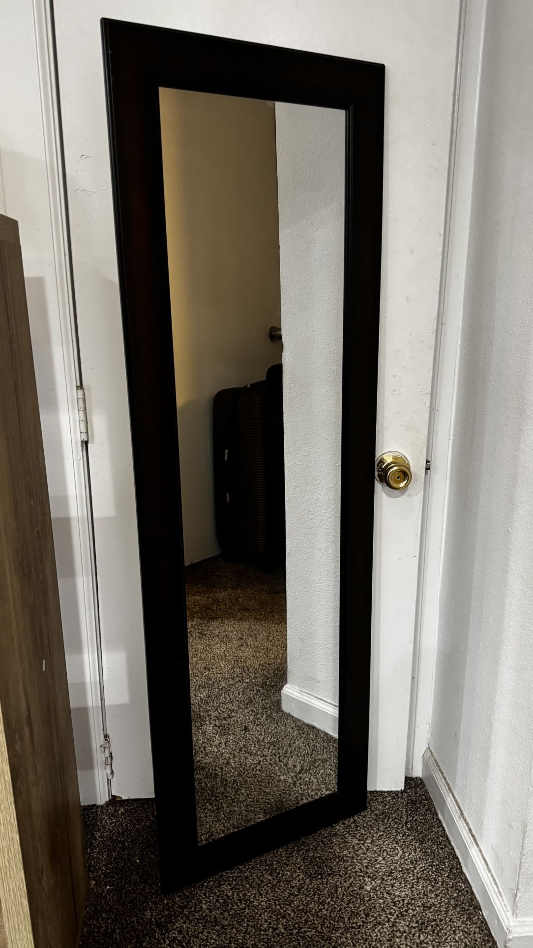 Dark brown long mirror