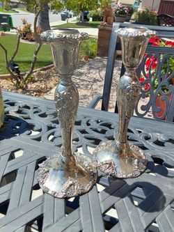 Silverplated  candleholders