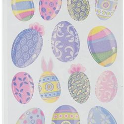 Sticko 442050 Stickers, Vellum & Glitter Multicolor Easter Eggs, 2 packs