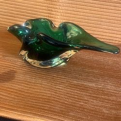 Vintage Harrachov Art Glass Bowl - Green