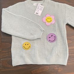 Girls Green Knit Sweater 