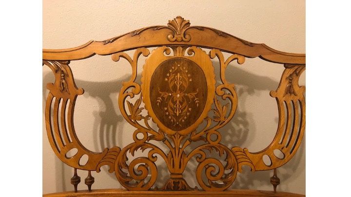 Antique Bench With Matching Chair