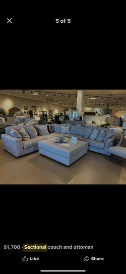 Sectional couch and ottoman