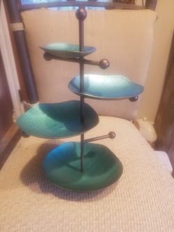 NEW HAMMERED METAL JEWELRY STAND