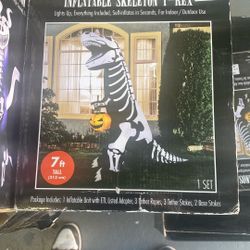 Halloween Self Inflatable Skeleton T-Rex 