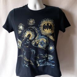 Batman Van Gogh men's black short sleeve t-shirt size S