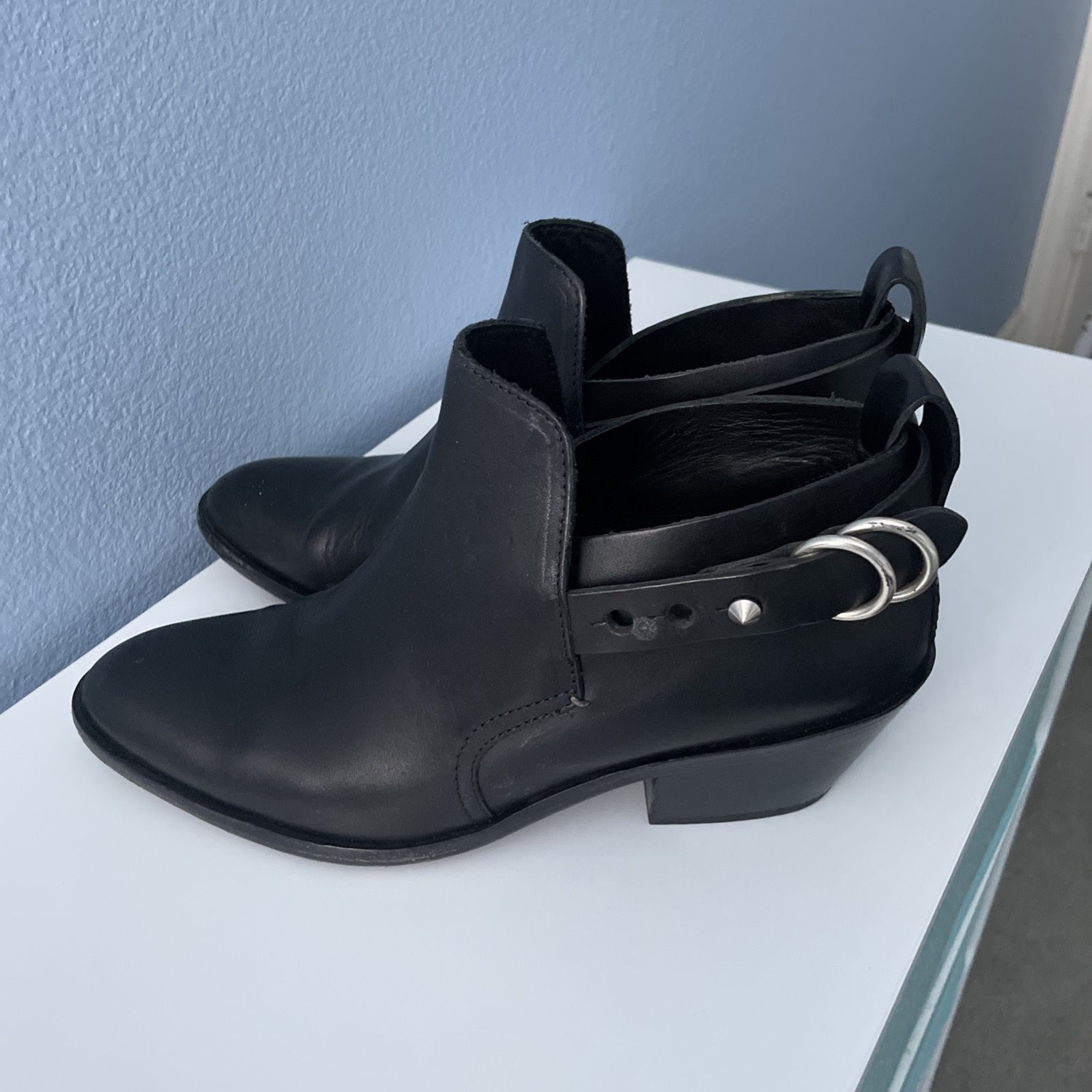 Black Leather Boots Sullivan Rag And Bone Sz 8.5