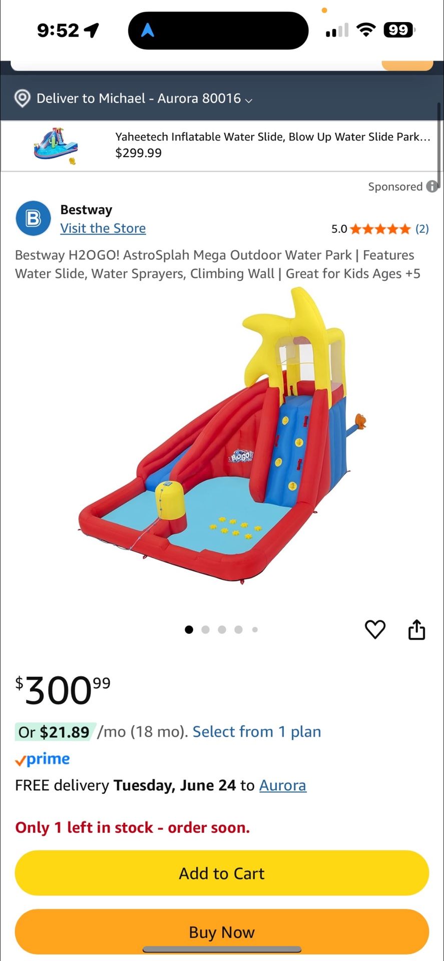 Inflatable waterslide kids