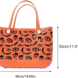 Rubber Beach Tote  Bag, Outdoor Shopping Bag, Travel Bag, Beach Sports Handbag, Halloween