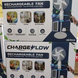 16" stand up rechargeable Battery solar panel fans. Brand new