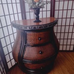 Antique Side Table With Drawers 