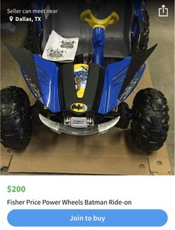 Fisher price BATMAN power wheels Dune Racer $150