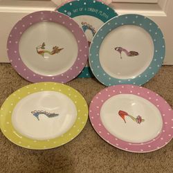 New Rosanna Designer Shoe Stiletto Heels Circular Polka For Pastel Plates Set