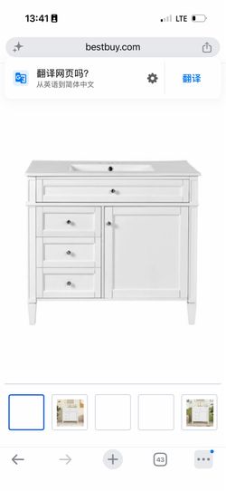36” White Bathroom Vanity with Ceramic Sink（型号：MW-319798AAK / WF319798AAK）