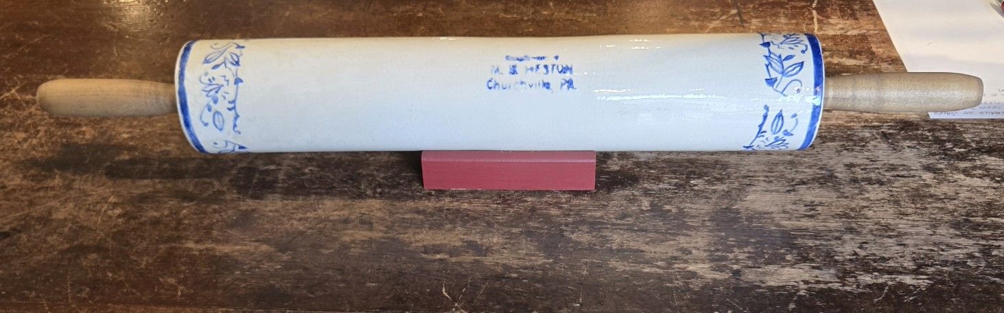 Antique Stoneware Rolling Pin Churchville,  PA 