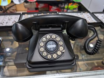Vintage Rotary Dial Telephone Black Landline Desk Phone Retro Decor