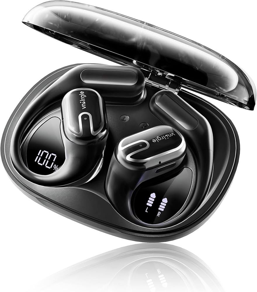 Open Ear Earbuds Bluetooth Headphones Wireless - 80Hrs Playtime Wireless Earbuds with IPX7 Waterproof Touch Control Earphones Sport with 18.2mm Driver