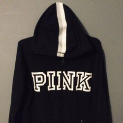 Victoria Secret  PINK -   Black Full zip jacket With Thumb Holes Size L