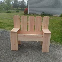 Handmade Cedar Planter Bench