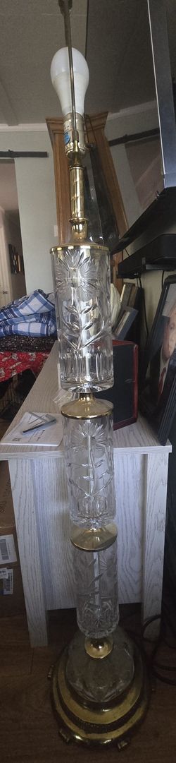Antique crystal Floor Lamp 4ft Tall