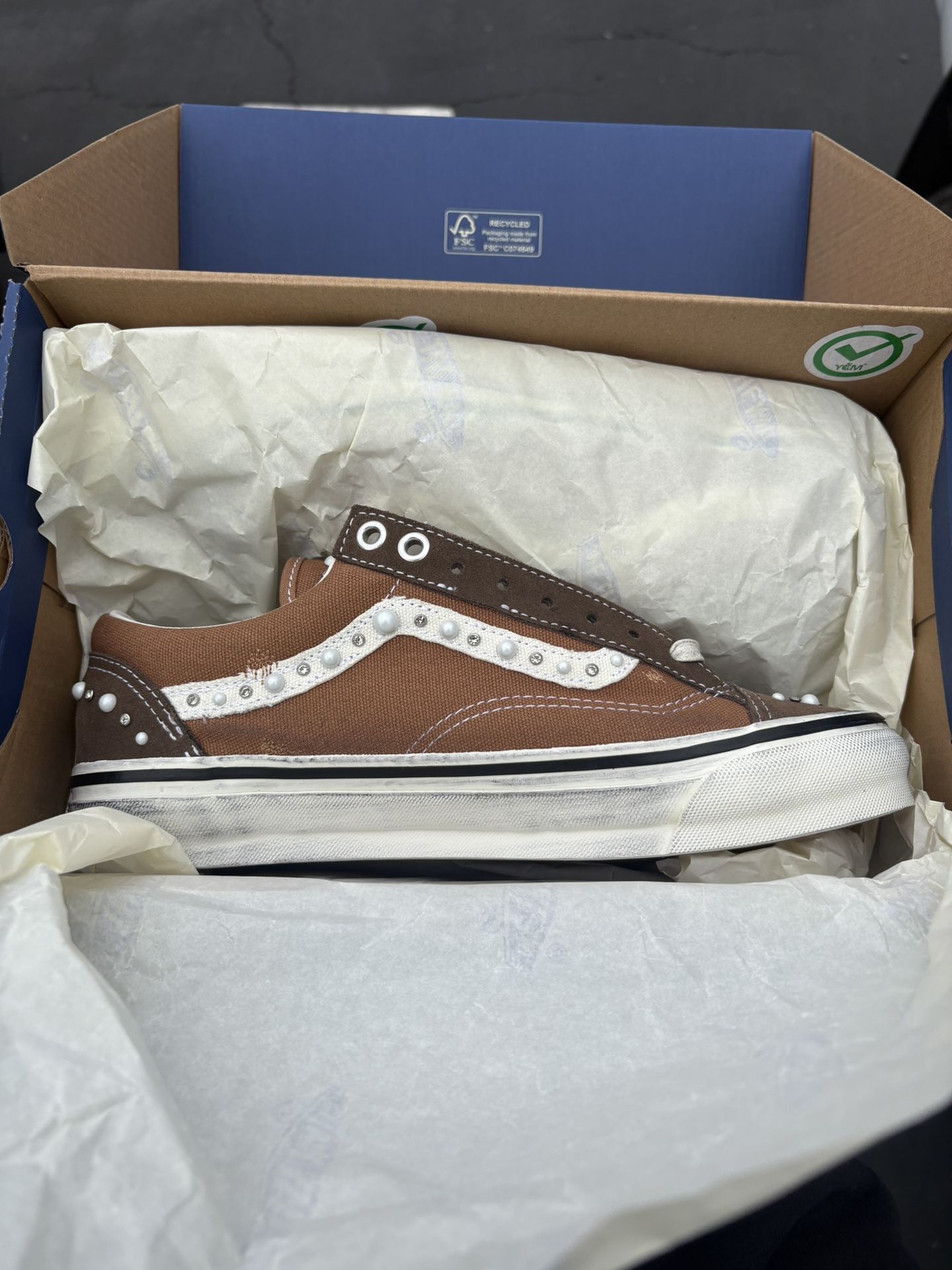 Vans Premium LX Old Skool Vintage Brown Pearlized Size 8M