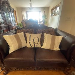 ASHLEY MONACO 7-PIECE SET SOFA, LOVE SEAT, 2  hair and a half, END TABLE, COFFEE TABLE, and CONSOLE TABLE