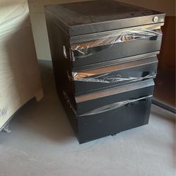 Black three drawer filing cabinet