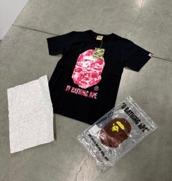 small pink camo bape tee