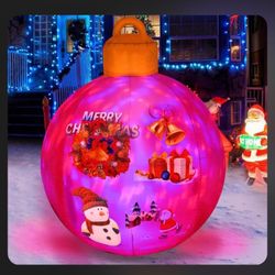 New Christmas Inflatable Colorful Balls Decorations Blow Up Christmas Ornament Ball with Santa Gift Designed Indoor and Outdoor Decor