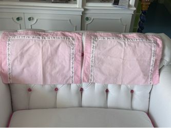 2 Boudoir Pillows pink with flower border