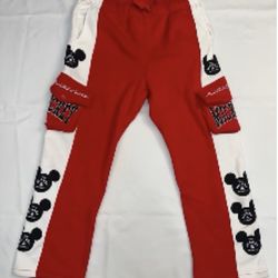 Disney Mickey & Friends Red Cargo Joggers – NEW 🔥
