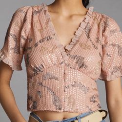 Anthropologie Sequin Blouse