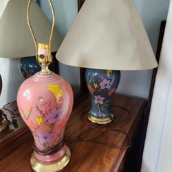 Home Lamps Vintage Floral Hand Painted Porcelain Vase Lamp