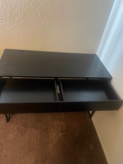Black Writing Desk with Two Drawers
