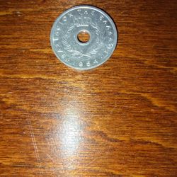 1954 Greek Lepta Coin with Center Hole
