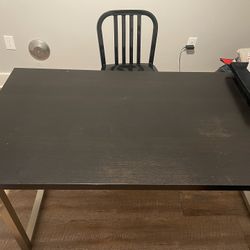Black Office Desk With Chair 