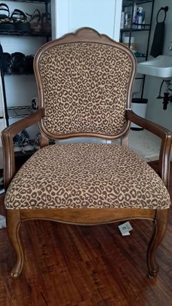 Armchair with Leopard Print Upholstery