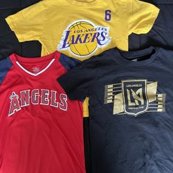 Lakers Angels LAFC Boys Tops & T-Shirts Size X-Small & Small USED (3 Item Bundle) 